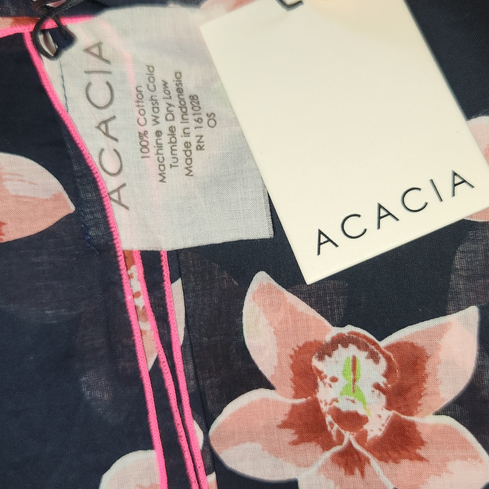 New acacia swimwear isle kuau pareo sarong orchid print nwt tropical floral - Picture 10 of 11